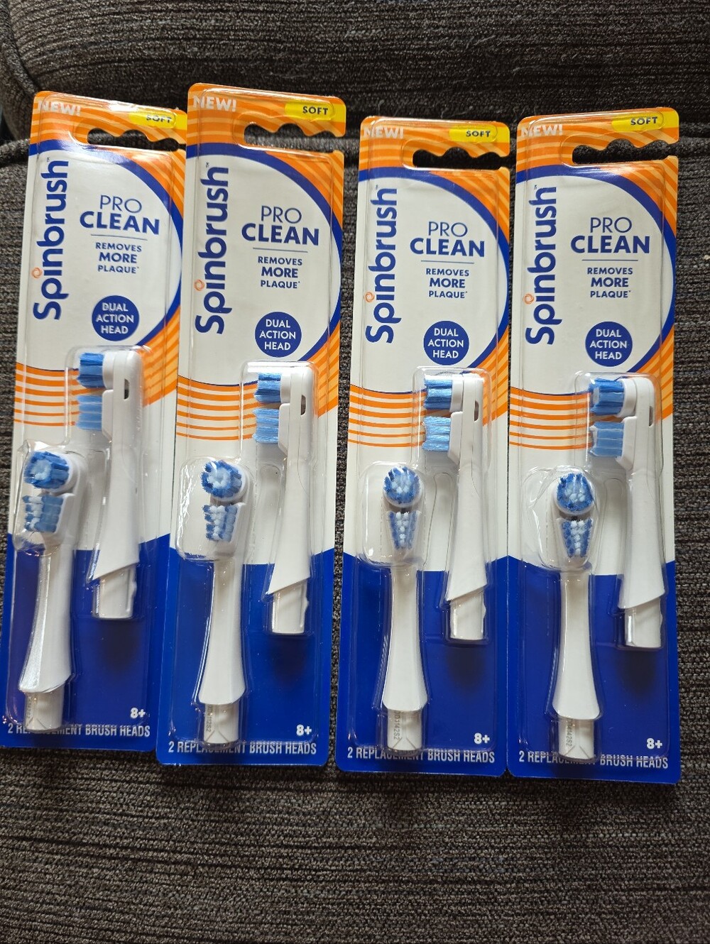 Replacement Brush Heads - White & Blue - Pack of 8